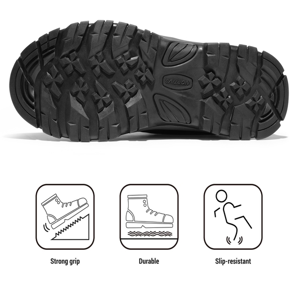 Men's Slip-Resistant Waterproof Snow Boots【Wide Fit】 - GREY - 4